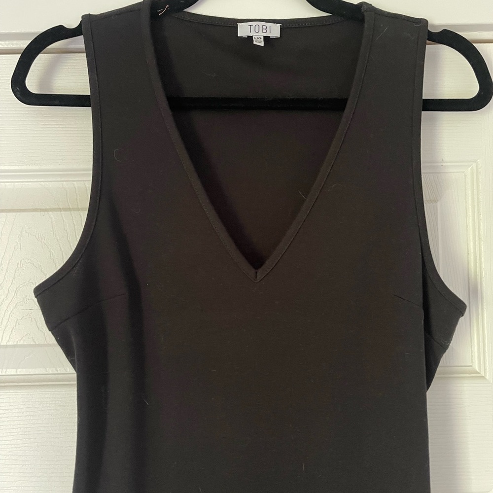 TOBI black open/cross cross back size large
